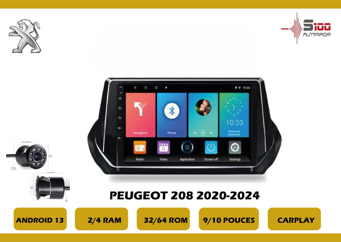 POSTE RADIO ANDROID Peugeot 208 2020-2024