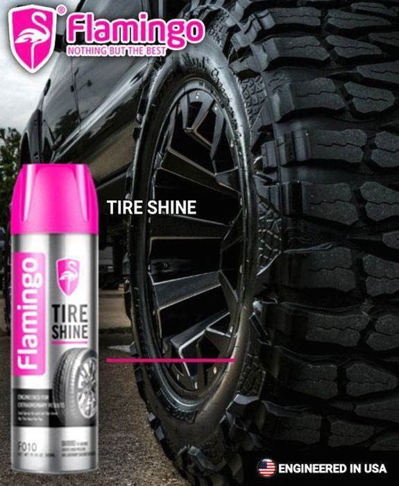 Nettoyage et polissage pour pneu brillants Flamingo Brillant Pneus voiture avec des pneu brillants et brillants peut être absolument