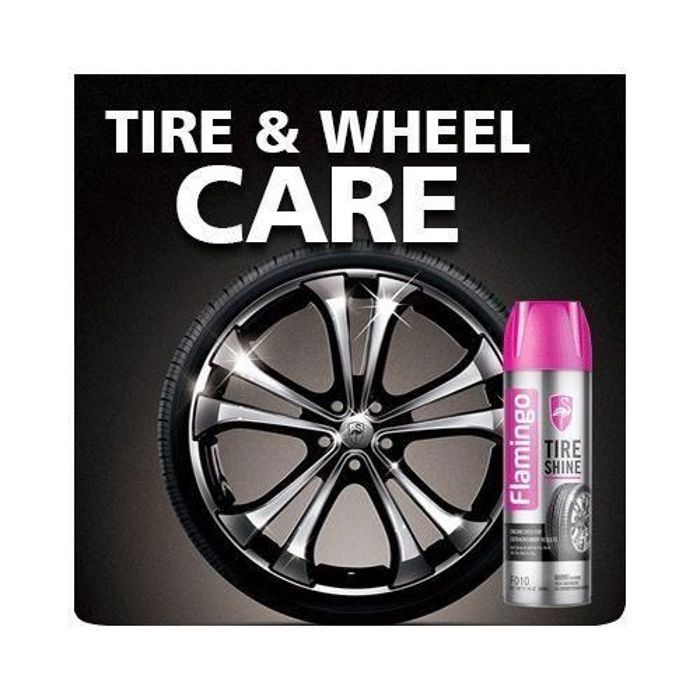 Nettoyage et polissage pour pneu brillants Flamingo Brillant Pneus voiture avec des pneu brillants et brillants peut être absolument