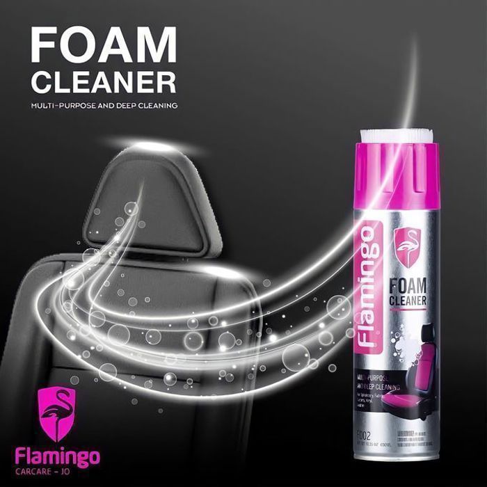 Nettoyant mousse Multi-usage liquide de nettoyage sans eau Flamingo Siège auto ou canapé pour voiture et maison – 650 ml