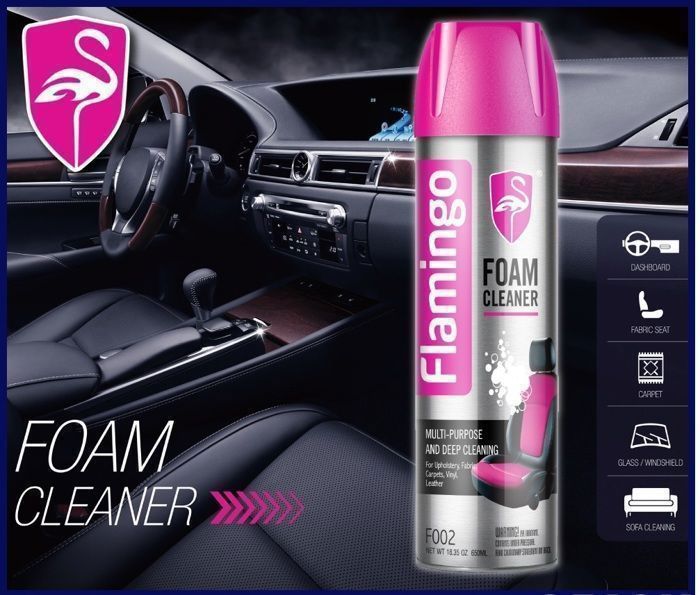 Nettoyant mousse Multi-usage liquide de nettoyage sans eau Flamingo Siège auto ou canapé pour voiture et maison – 650 ml