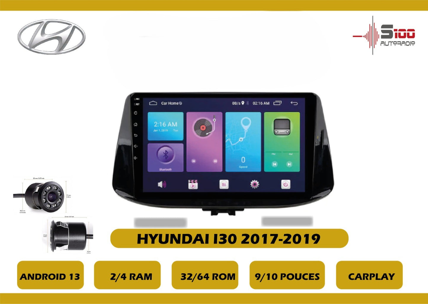 POSTE RADIO ANDROID Hyundai I30 2017-2019