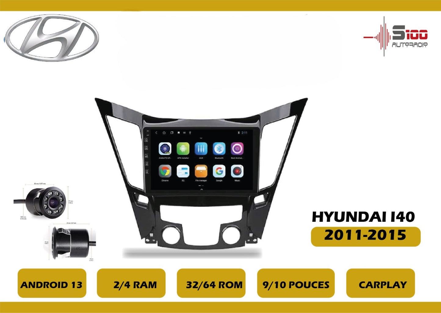 POSTE RADIO ANDROID Hyundai I40 2011-2015