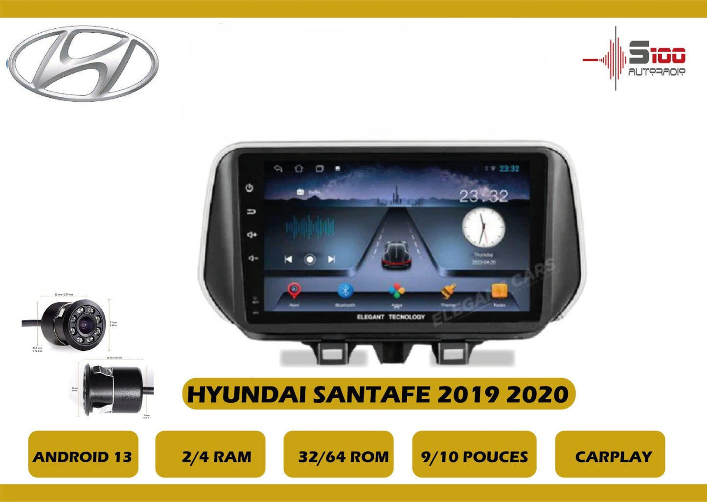 POSTE RADIO ANDROID Hyundai Santafe 2019-2020