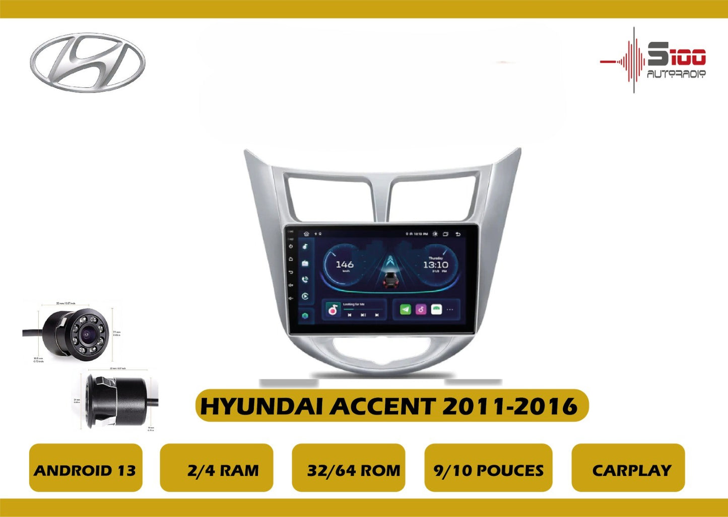 POSTE RADIO ANDROID Hyundai Accent 2011-2016