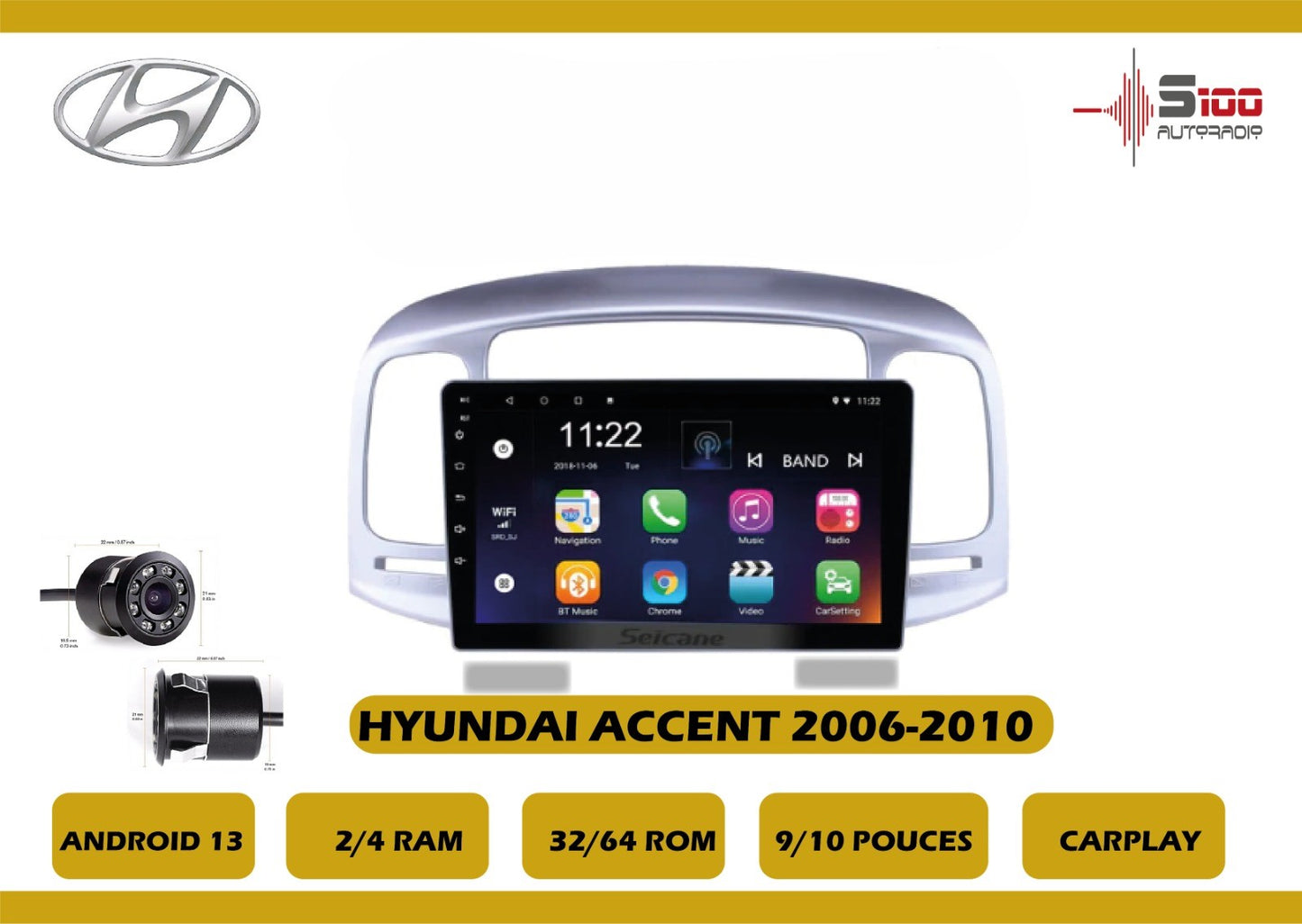 POSTE RADIO ANDROID Hyundai Accent 2006-2010