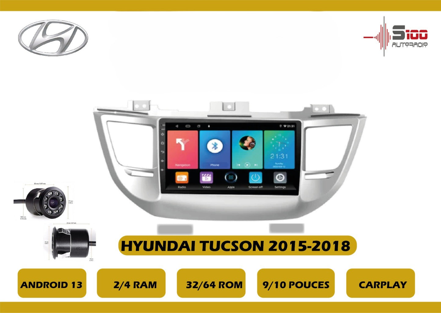 POSTE RADIO ANDROID Hyundai Tucson 2015-2018