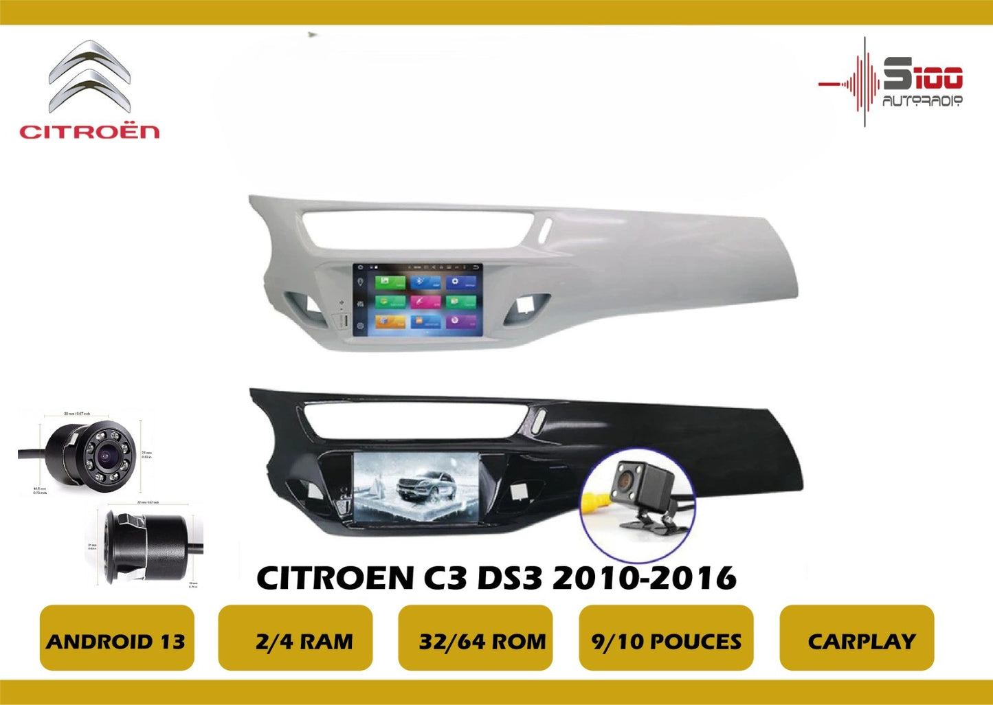 POSTE RADIO ANDROID Citroen C3 DS3 2010-2016