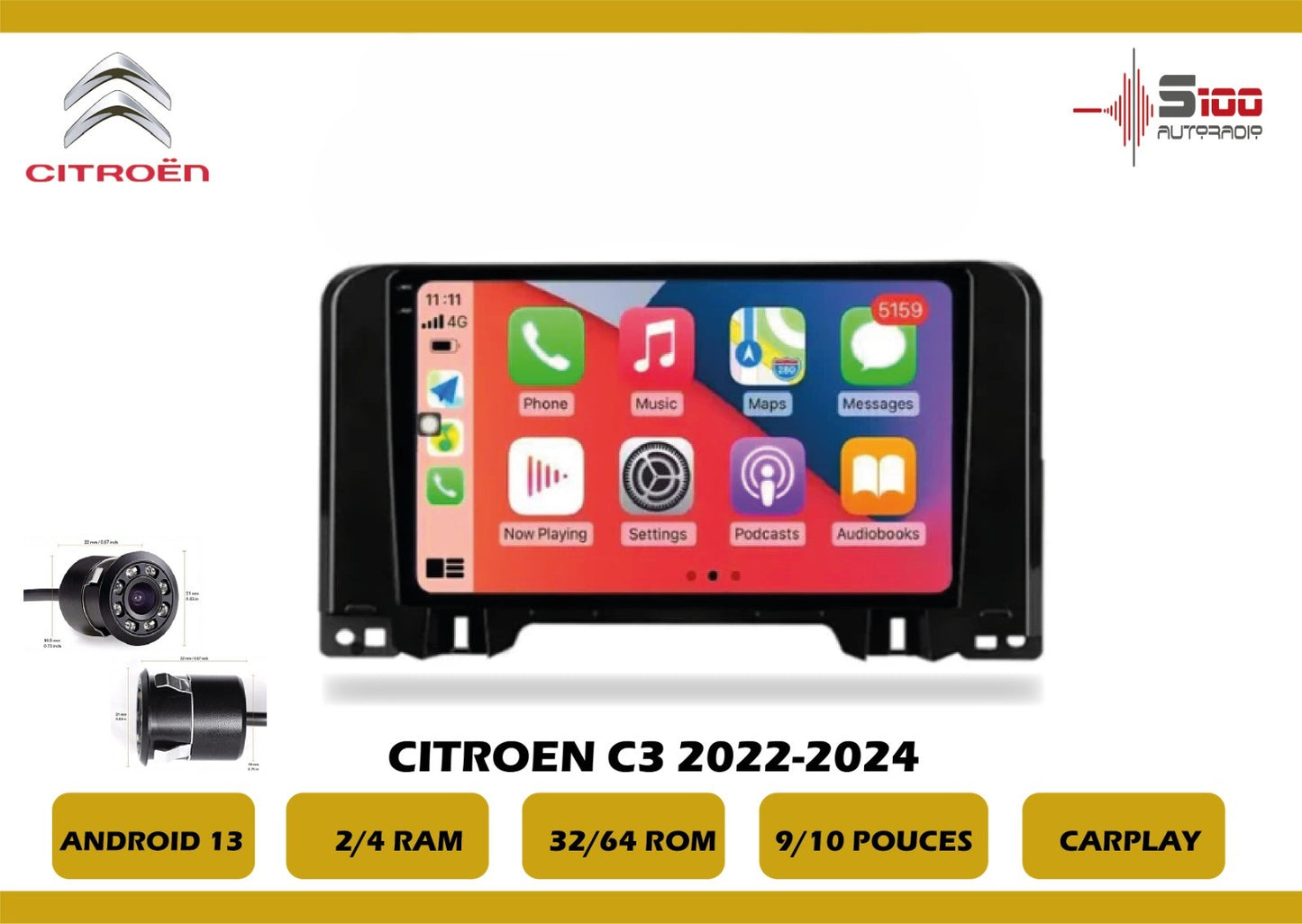 POSTE RADIO ANDROID Citroen C3 2022-2024