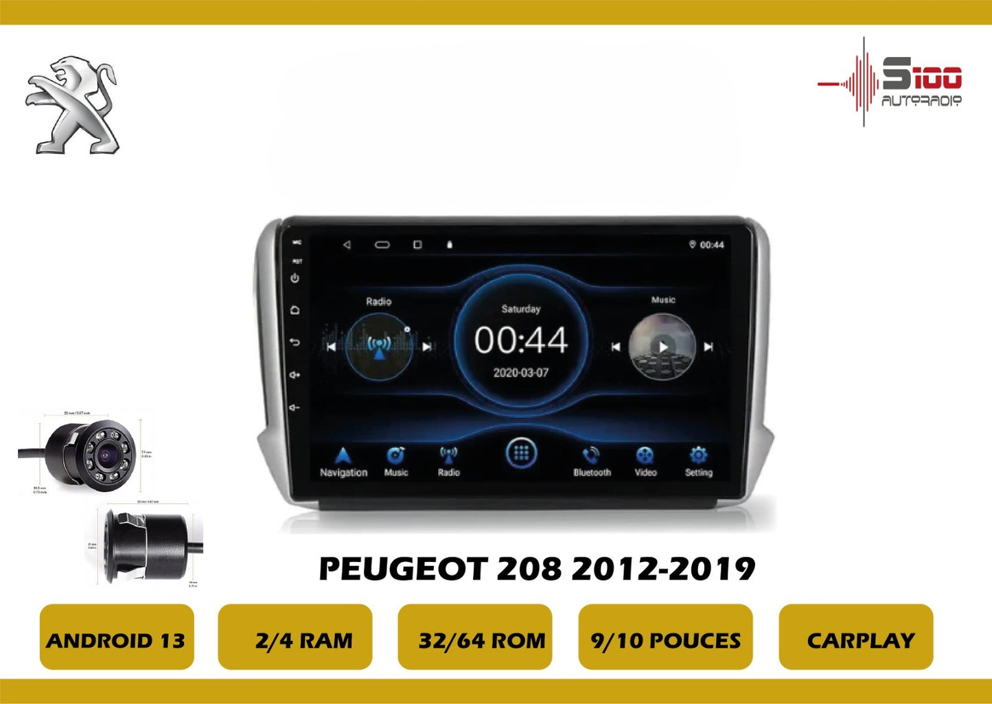 POSTE RADIO ANDROID Peugeot 208 2012-2019