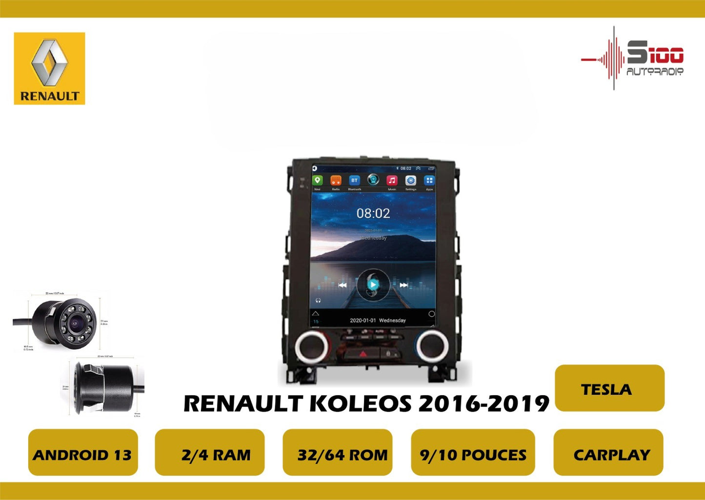 POSTE RADIO ANDROID Renault Koleos 2016-2019