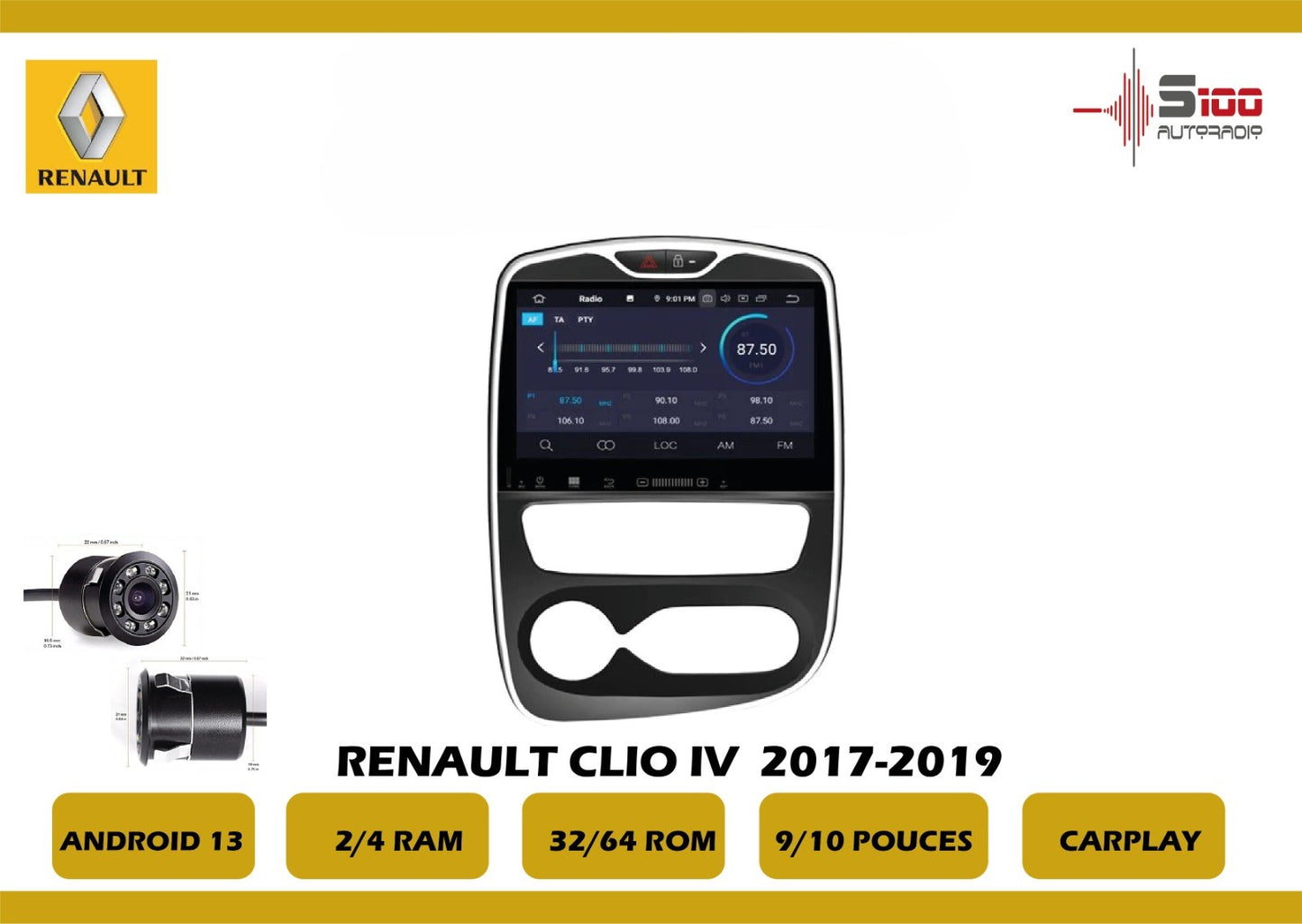 POSTE RADIO ANDROID Renault Clio 4 2017-2019