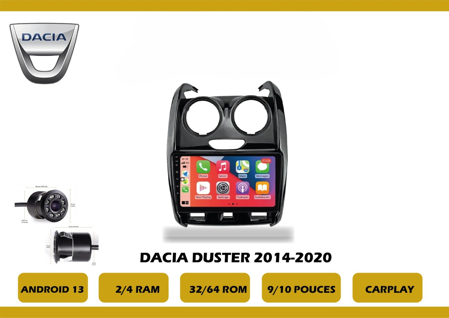 POSTE RADIO ANDROID Dacia Duster 2014-2020