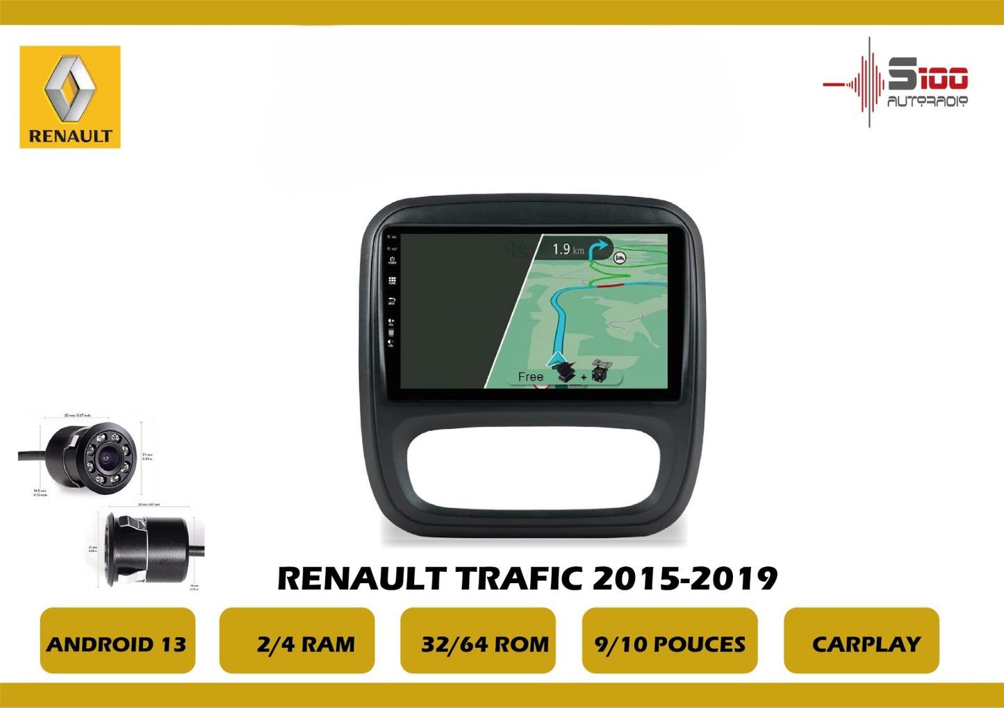 POSTE RADIO ANDROID Renault Trafic 2015-2019