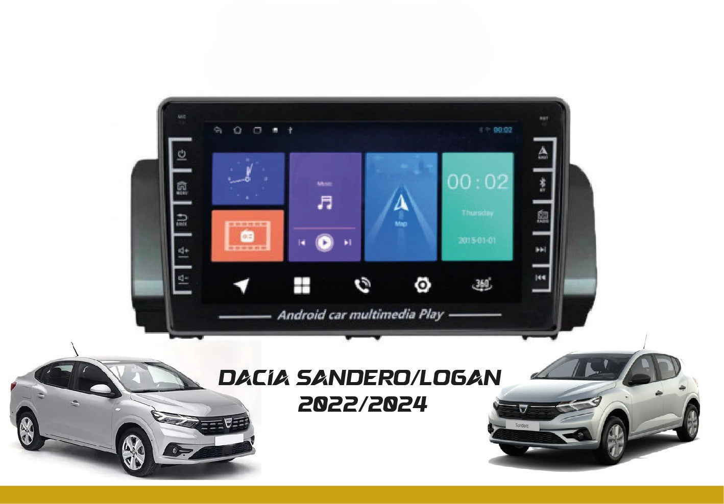 POSTE RADIO ANDROID Dacia Sandero/Logan 2022-2024