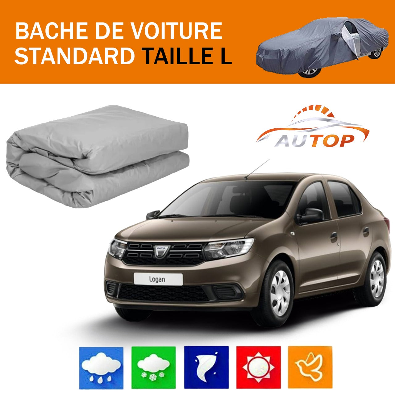 Bache de voiture standard toutes les marques , taille S M L XL XXL 4*4