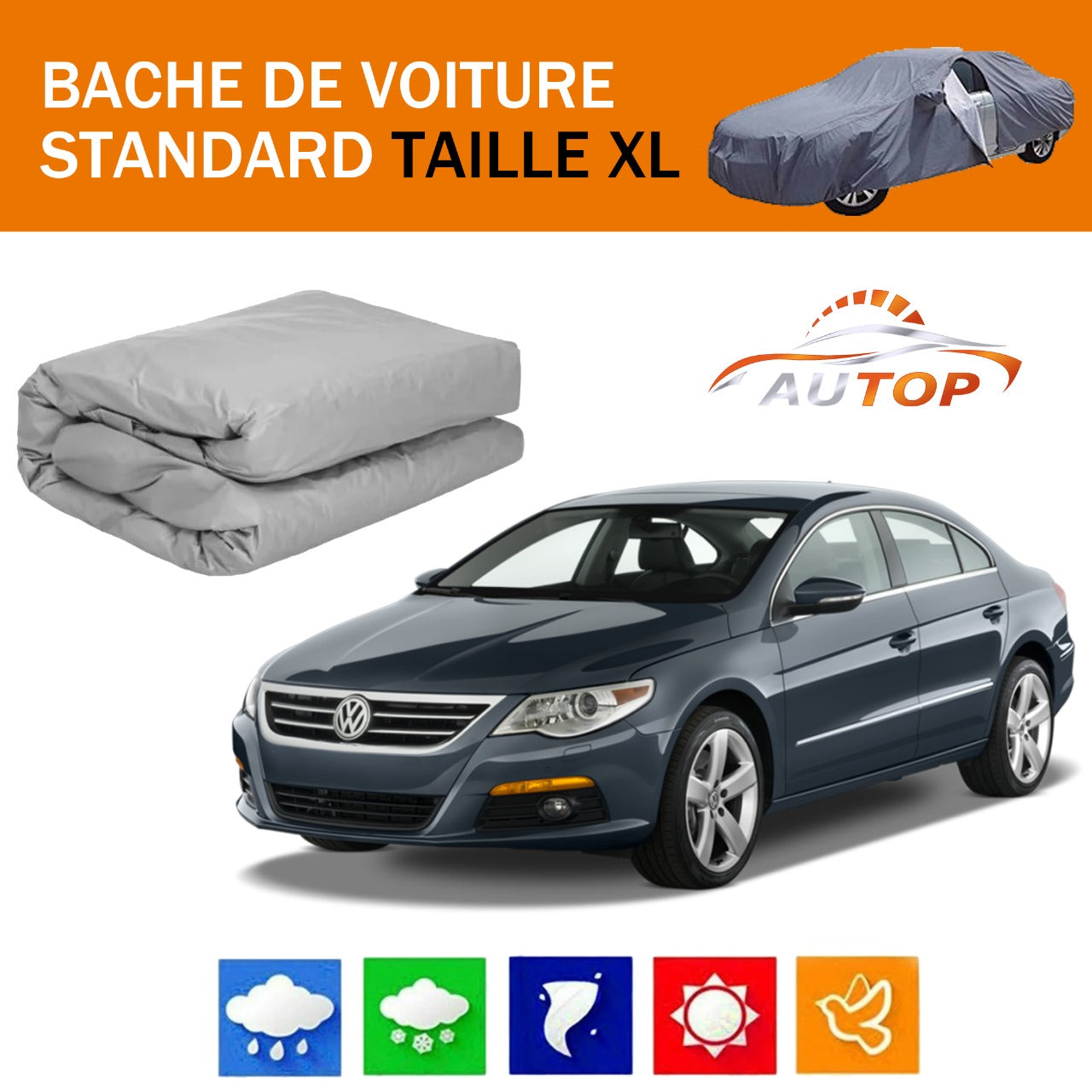 Bache de voiture standard toutes les marques , taille S M L XL XXL 4*4